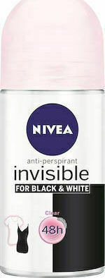 Nivea Invisible For Black & White Clear Anti-perspirant Αποσμητικό 48h σε Roll-On 50ml