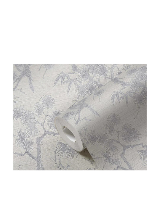 Tapete Floral Vinyl Gray L1005xB53cm Waschbar