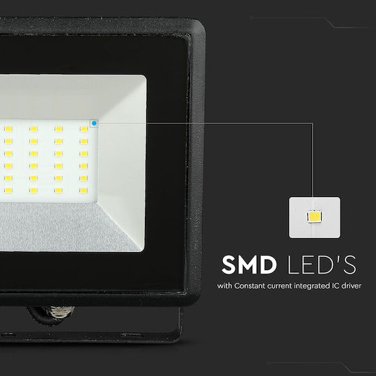 V-TAC VT-4051 Στεγανός Προβολέας LED 50W Ψυχρό Λευκό 6400K IP65