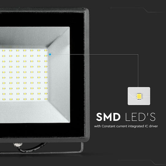 V-TAC Στεγανός Προβολέας LED 100W Θερμό Λευκό 3000K IP65