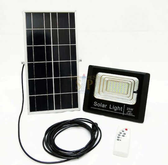 Waterproof Solar LED Flood Light 25W Cold White 6500K with Photocell and Remote Control IP66
