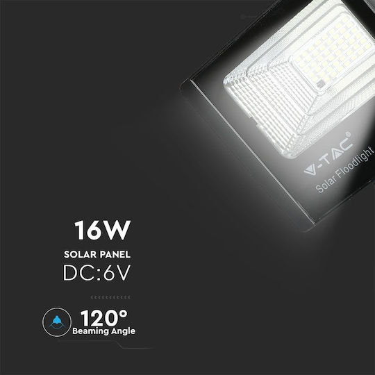 V-TAC Waterproof Solar LED Floodlight 16W Natural White 4000K with Remote Control IP65