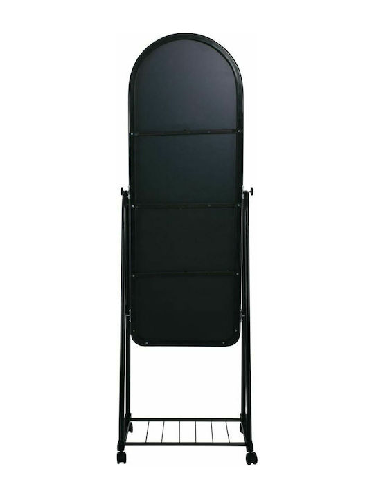 Woodwell Rolland Boden- oder Standspiegel mit Gewölbtem Schwarz Metallischem Rahmen 160x43cm