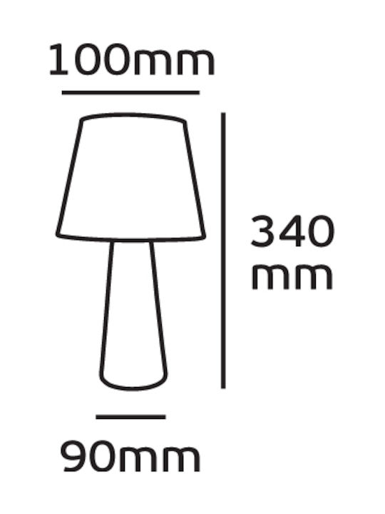 VK Lighting VK/1302s/J Keramik Tischlampe für Fassung E14 mit Schwarz Schirm und Basis