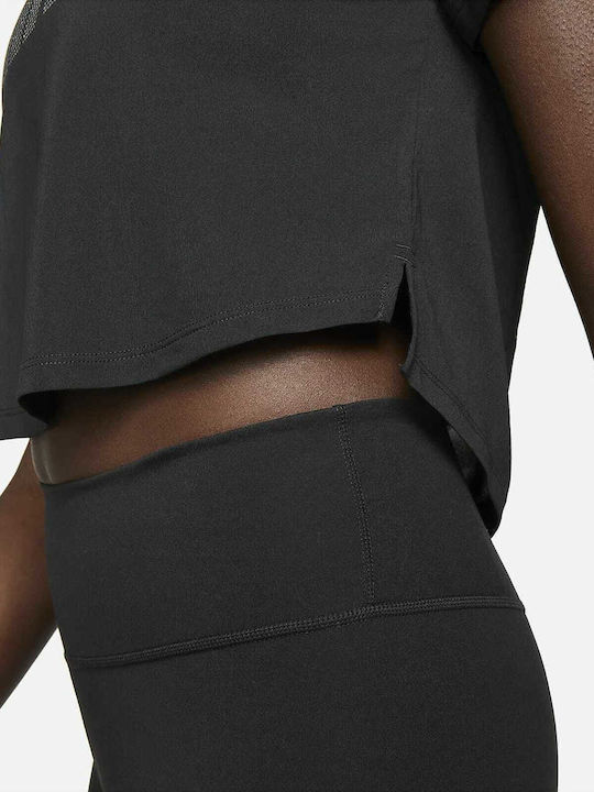 One Γυναικείο Crop Top Κοντομάνικο Μαύρο