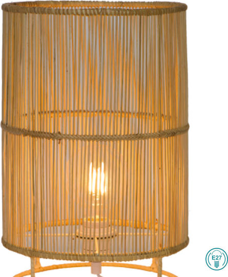 Viokef Leta Table Lamp for Socket E27 with Beige Shade and Base
