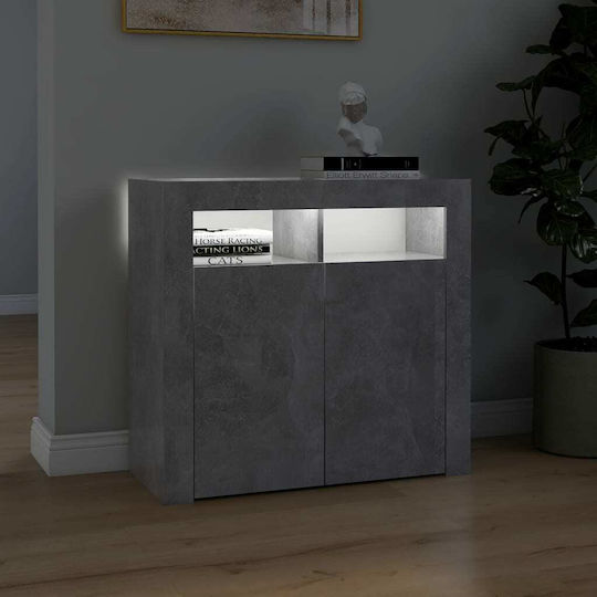 Wooden Sideboard Grau 80x35x75cm