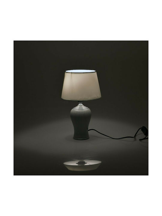 Click Ceramic Table Lamp for Socket E27 with Gray Shade and Base