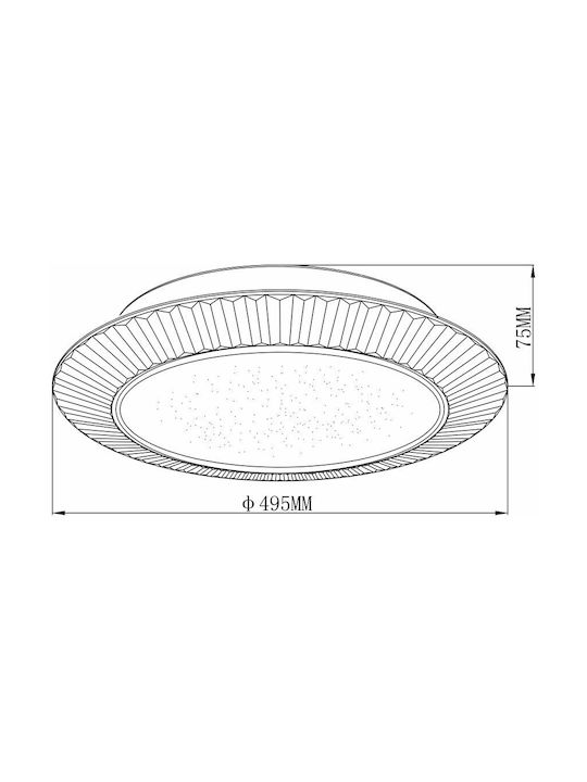 Modernă Metalică Plafonieră de tavan cu LED Integrat 49.5buc Alb