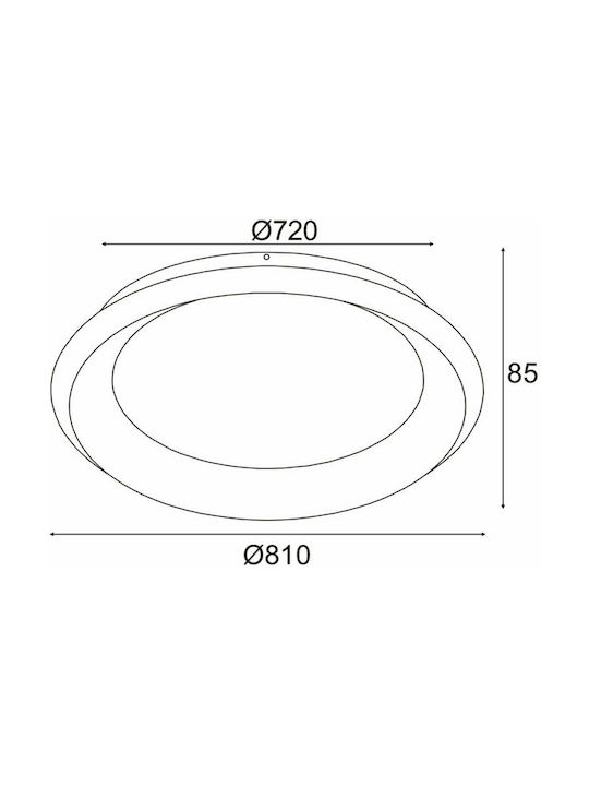 Aca Diana Ceiling Mount Light 81cm White with Integrated LED