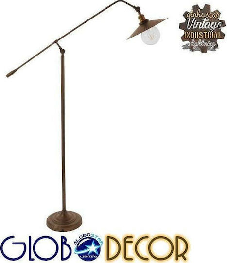GloboStar Silene Vintage Floor Lamp H194xW27cm. with Socket for Bulb E27 Brown