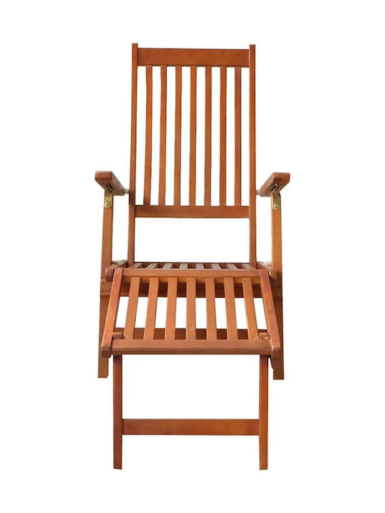 Șezlong Lemn cu Pernă Akacia / Bej 167x56x75cm