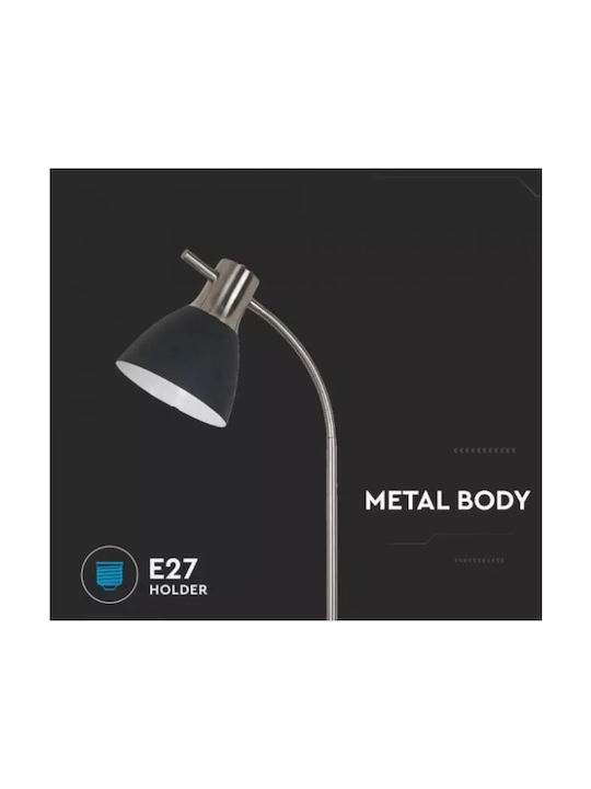 V-TAC Floor Lamp H154xW20cm. with Socket for Bulb E27 Black