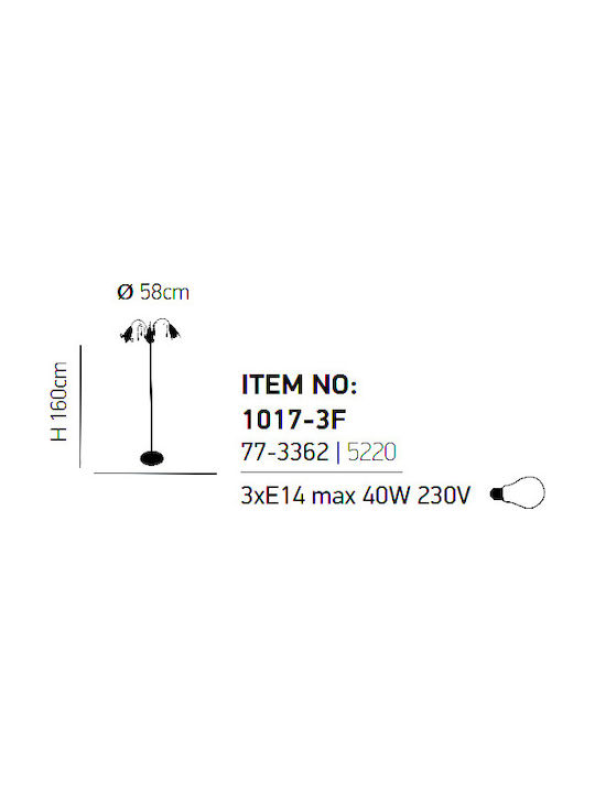 Home Lighting Memo Vintage Stehlampe H160cm. Silber Home Lighting Memo Vintage Stehlampe H160cm. Silber