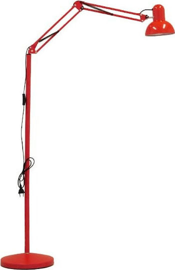 GloboStar Audrey Vintage Lampa de podea Î190xL27.5cm. cu Soclu pentru Bec E27 Roșu