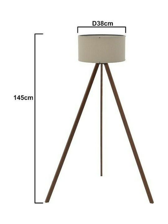 Click Lampa de podea Î145xL38cm. cu Soclu pentru Bec E27 Bej