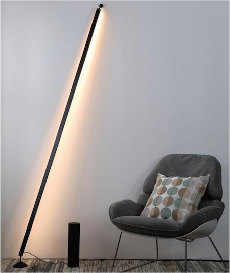 Zambelis Lights LED Floor Lamp H175xW11cm. with Warm White Light 1900lm Black