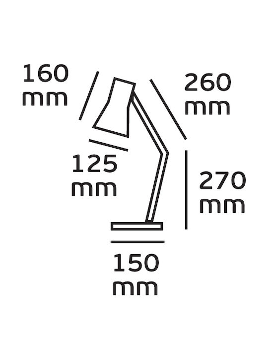 VK Lighting VK/03142 Настолна Лампа със Сгъваемо Рамо за Цокъл E27 в Бял Цвят