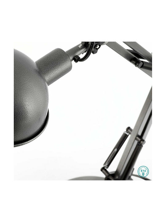 Faro Barcelona Baobab Office Lamp with Foldable Arm for Socket E14 in Gray Color