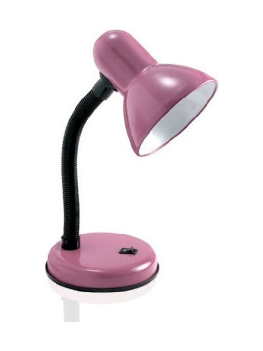 Fos me Bürobeleuchtung mit flexiblem Arm für E27 Lampen in Rosa Farbe