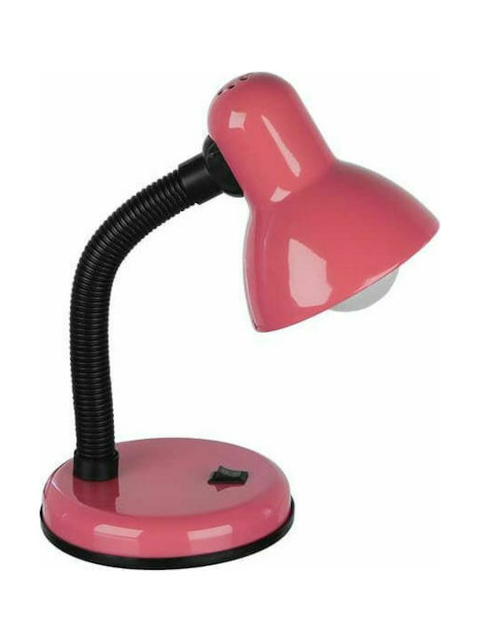 GloboStar Student Office Lamp with Flexible Arm for Socket E27 14x32cm in Pink Color