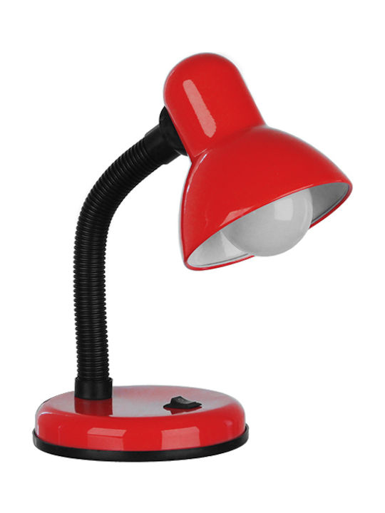 GloboStar Student Office Lamp with Flexible Arm for Socket E27 in Red Color