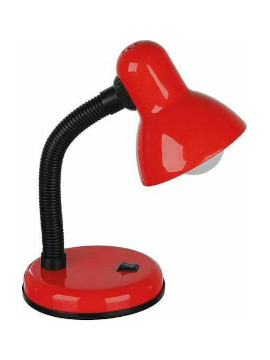 GloboStar Student Office Lamp with Flexible Arm for Socket E27 in Red Color