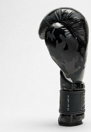 Leone Boxing Gloves made of Synthetic Leather for Match Black