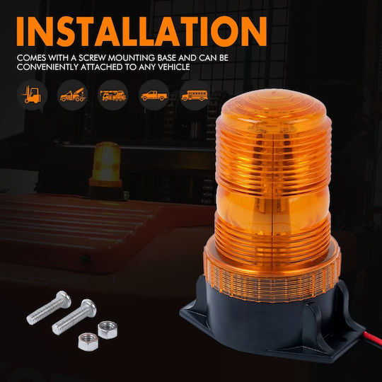 GloboStar Auto-Leuchtturm LED 10 - 30V Wasserdicht mit Orange Beleuchtung