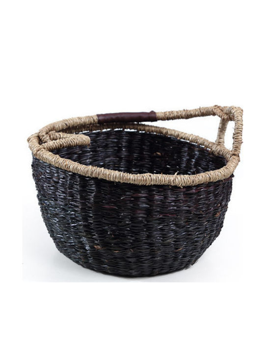 Wicker Decorative Basket Black 30x30x18cm Soulworks