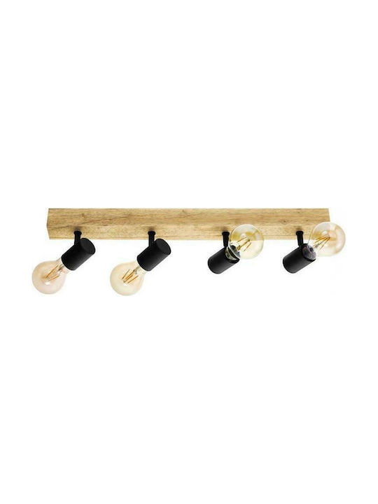 Eglo Townshend Spot with 4 Lights and with Socket E27 in Black Color