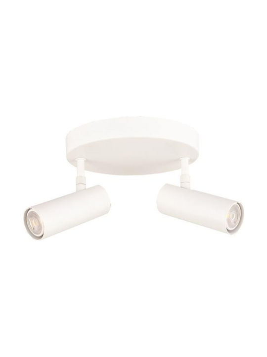 Eurolamp Double Spot with Socket GU10 in White Color