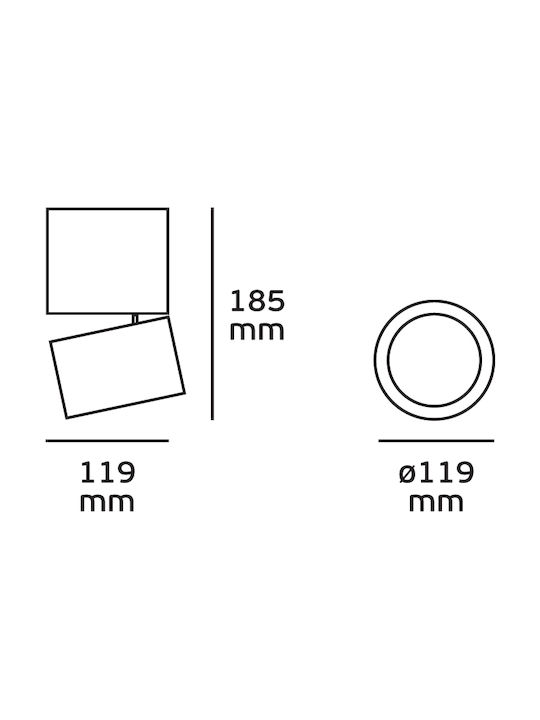 VK Lighting Μονό Σποτ με Ντουί AR111 σε Λευκό Χρώμα