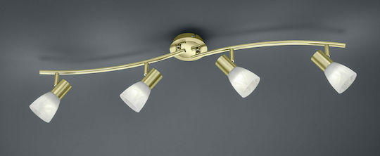 Trio Lighting Levisto Σποτ με 4 Φώτα και με Ντουί E14 σε Κίτρινο Χρώμα