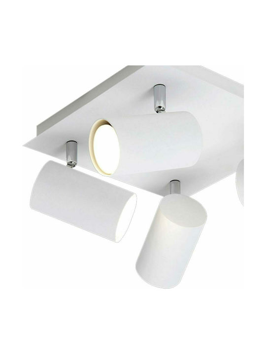 Trio Lighting Marley Spot with 4 Lights and with Socket GU10 in White Color