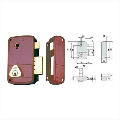 Cisa Boxed Lock 50211.45.2 in color Red