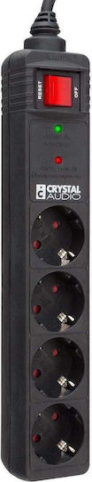 Crystal Audio Πολύπριζο 4 Θέσεων με Διακόπτη και Καλώδιο 1.5m