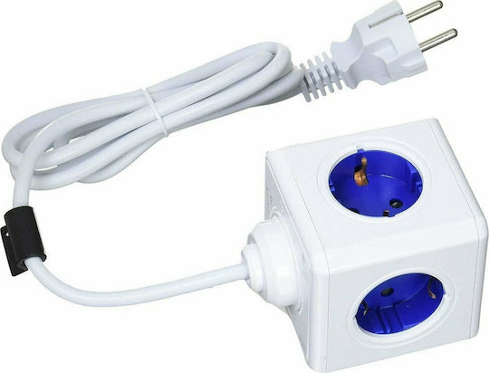 Allocacoc Extended PowerCube 4 Prize cu 2 USB-A și Cablu 1.5m
