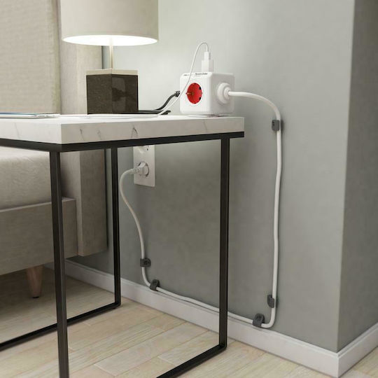 Allocacoc Extended PowerCube 4 Prize cu 2 USB-A și Cablu 1.5m