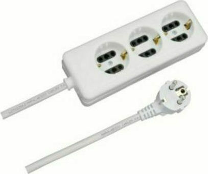 CHaralampidis Straight triple socket 3x1mm Power Strip 3 Positions with Cable 1.5m