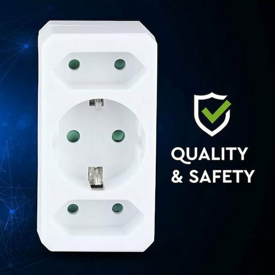 V-TAC T-Shaped Wall Plug 3 Positions
