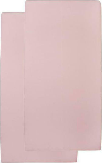 Meyco Jersey Baby Sheets Set Crib Flannel Fitted Old Pink Pink 70x140cm 2pcs