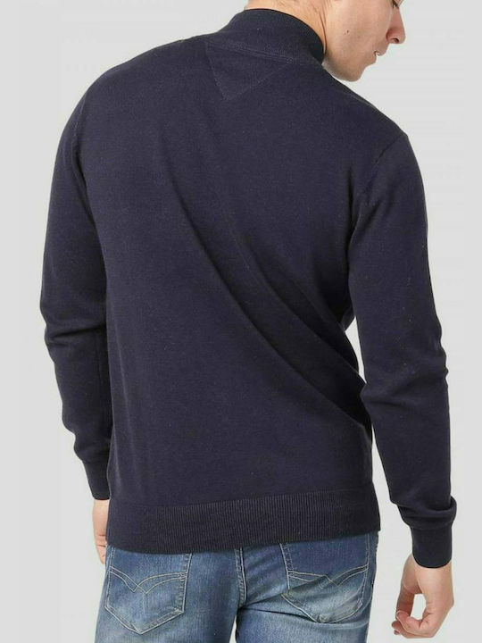 Pre End 21-100422 Men's Long Sleeve Sweater with Zipper Navy 21-100422-7587