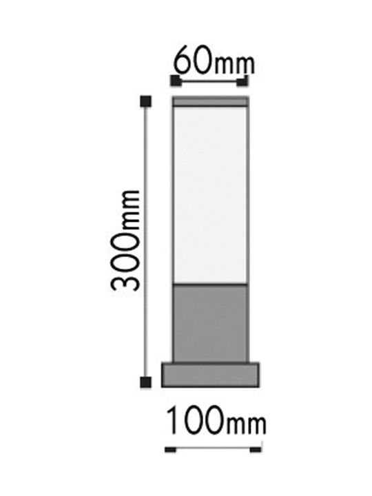 Aca Outdoor Floor Lamp Small Post 40W IP45 for E27 Socket Silver