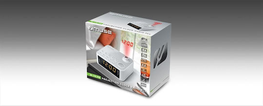Muse Muse Tischuhr Digital LED mit Wecker & Tischradio Weiß M-178PW