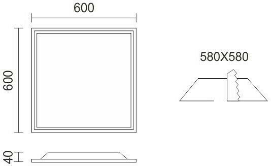 Spot Light Square Recessed LED Panel 40W 60x60cm Spot Light Square Recessed LED Panel 40W 60x60cm