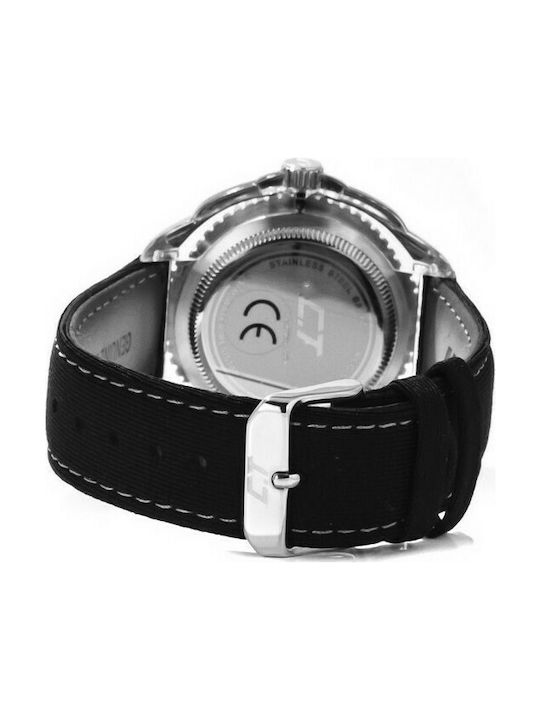 Chronotech Watch Battery with Black Leather Strap CC6280L-01