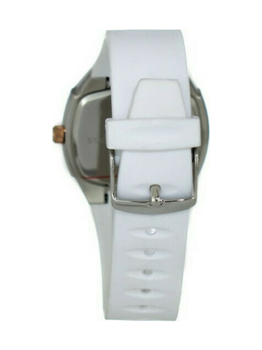 Justina Watch Battery with White Rubber Strap JPB27