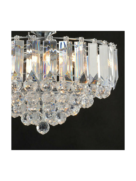 Aca Grappa Chandelier with Crystals 3xE14 Transparent 38.5cm SF175323PC