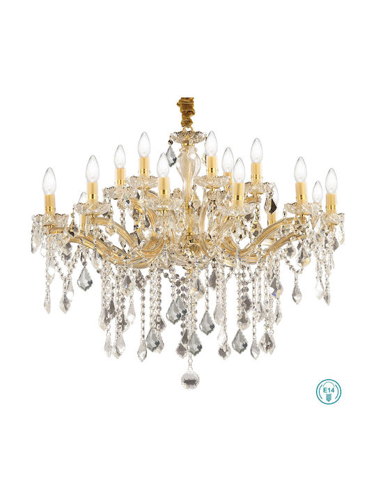 Ideal Lux Kronleuchter Ø86cm mit Kerzen Gold